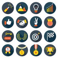 Flat icons set Success Award Object N2