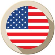 USA Flag Button Icon Modern N2