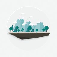 Flat design nature landscape illustration Vector mountain