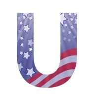 american flag letter U N2