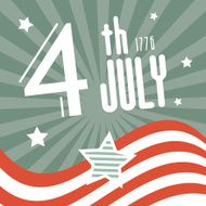 Fourth July Celebration Retro Background