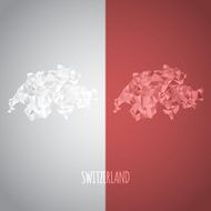 Low Poly Switzerland Map with National Colors