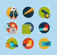 Soccer flat icons set N2