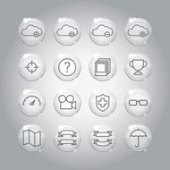 Superlight Transparent Glass Interface Icon Set N2
