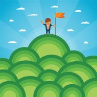 Vector success concept with mountainous landscape N2