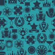 Seamless pattern with trophy and awards in flat design style N4