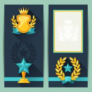 Certificate templates with awards in flat design style