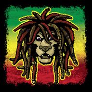 Rasta Lion with dreadlocks