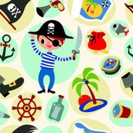 Pirate Treasure Island Seamless Pattern N2