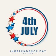 Stylish sticky decorated with red white and blue stars