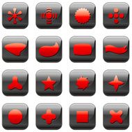 Black Abstract Buttons
