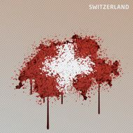 Switzerland Flag Color Paint Graffiti Map Grunge
