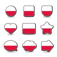 POLAND FLAG ICON SET