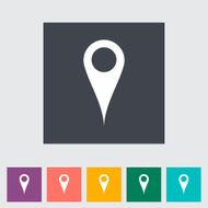 Map pointer single flat icon N15