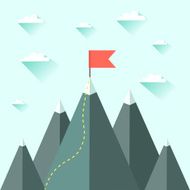 Mountaineering Route Goal Achievement or Success Concept