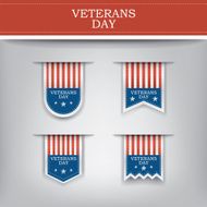 Veterans day ribbon elements for websites