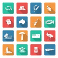 Australia icons set white