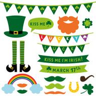 St Patrick&#039;s Day photo booth props and scrapbooking vector set