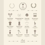 Sports objects Set of tennis icons N3