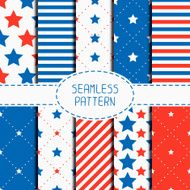 Patriotic seamless pattern American symbols USA flag 4th of July N2