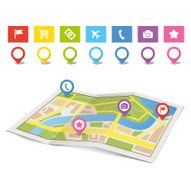 City map and pins