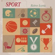 Sport vector flat retro icons