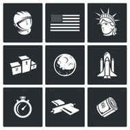 USA and moon icons Vector Illustration N2