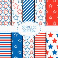 Patriotic seamless pattern American symbols USA flag 4th of July N3