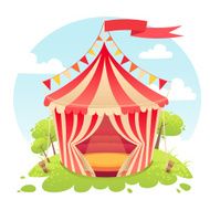 Cute cartoon vector tent show circus N2