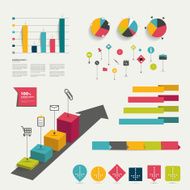 Collection of colorful flat infographic elements N5