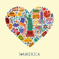 American love with hand drawn elements