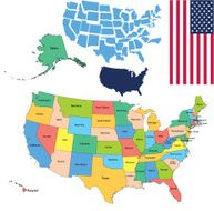 usa map and all states