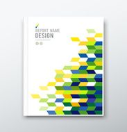 annual report green yellow snd blue geometric design