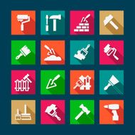 flat construction and repair icons