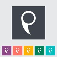 Map pointer single flat icon N16