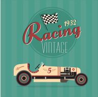 Vector vintage sport racing cars N5