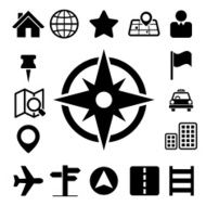 Map and Location Icons set N2