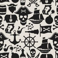 Seamless pattern on pirate theme with objects and elements N3