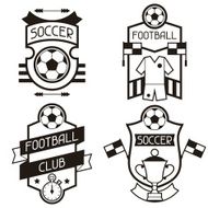 Set of sports labels with soccer football symbols N6