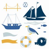 Sea voyage illustrations