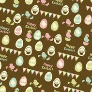 Happy Easter retro seamless pattern