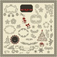 Set of Christmas design elements N3