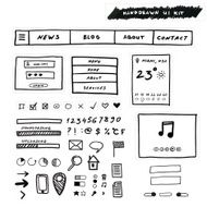 Hand drawn Ui Kit Design for websites apps and interface