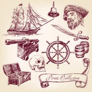 pirate collection vector illustration