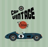 Vector vintage sport racing cars N6