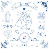 Collection of Dutch ornaments (Deflt blue style)