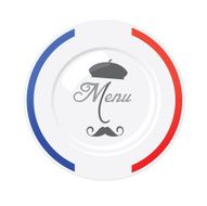 Funny french restaurant menu cover design template