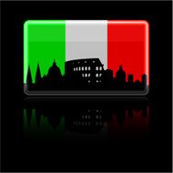 Italian Flag on Black