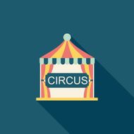 circus flat icon with long shadow N8