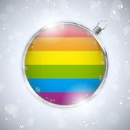 Gay Flag Merry Christmas Ball N3